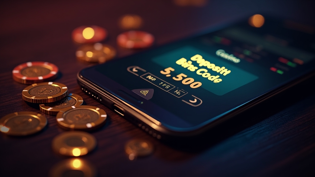 Οθόνη εγγραφής με πεδίο κωδικού και χρυσά casino στοιχεία